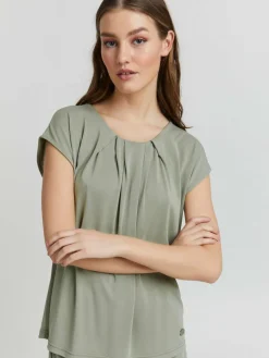 OXMO Blusen*Damen Spitzentop - OXBJALLA grün uni