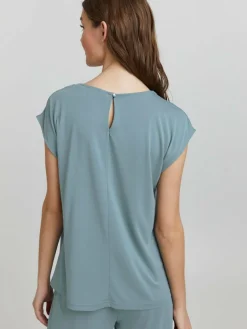 OXMO Blusen*Damen Spitzentop - OXBJALLA blau uni