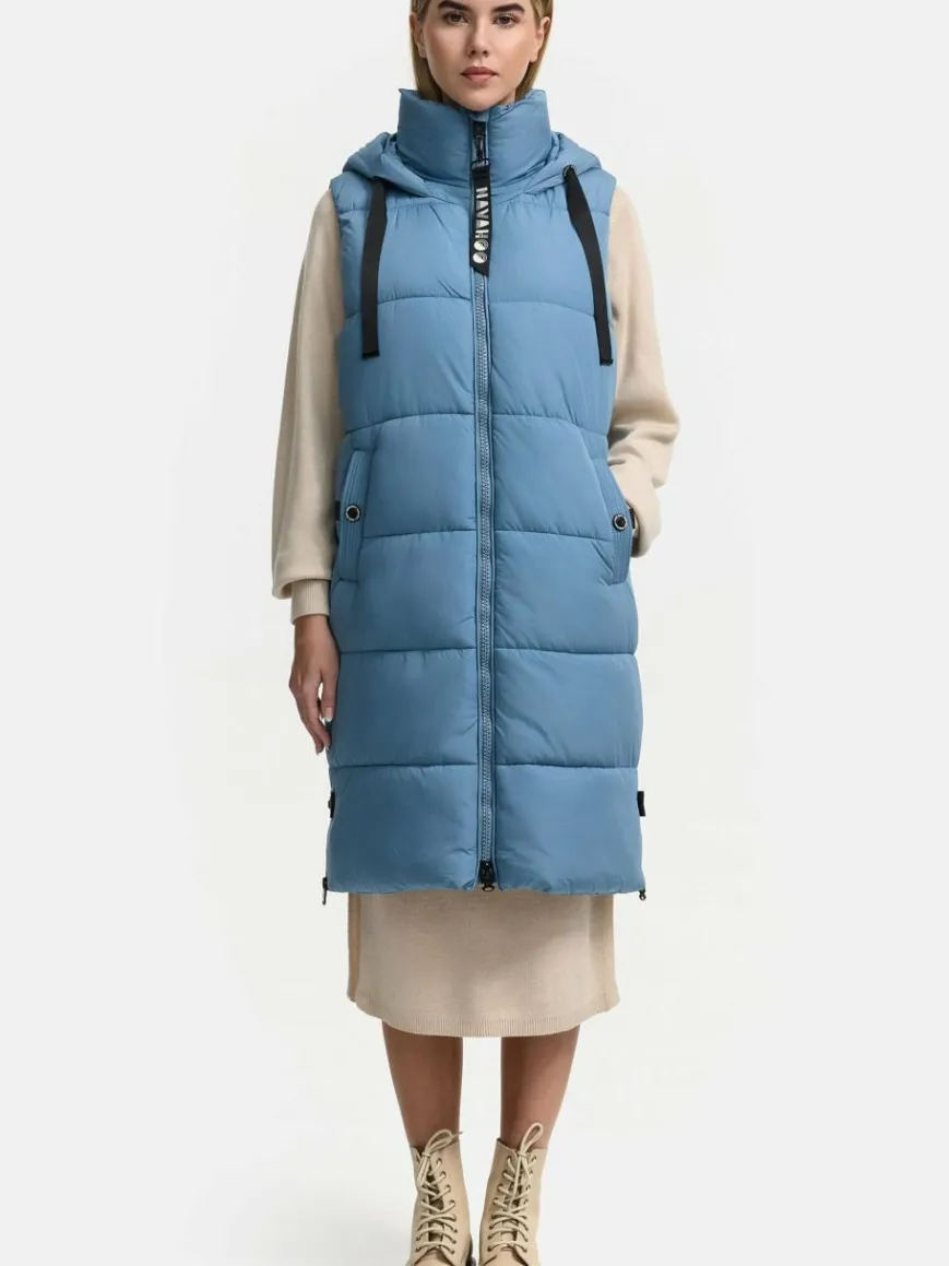 Navahoo Jacken & Westen*Damen Steppweste - Schnuffelchen blau uni