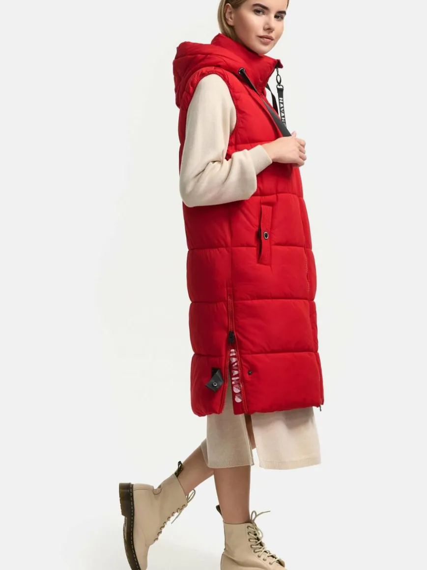 Navahoo Jacken & Westen*Damen Steppweste - Schnuffelchen rot uni