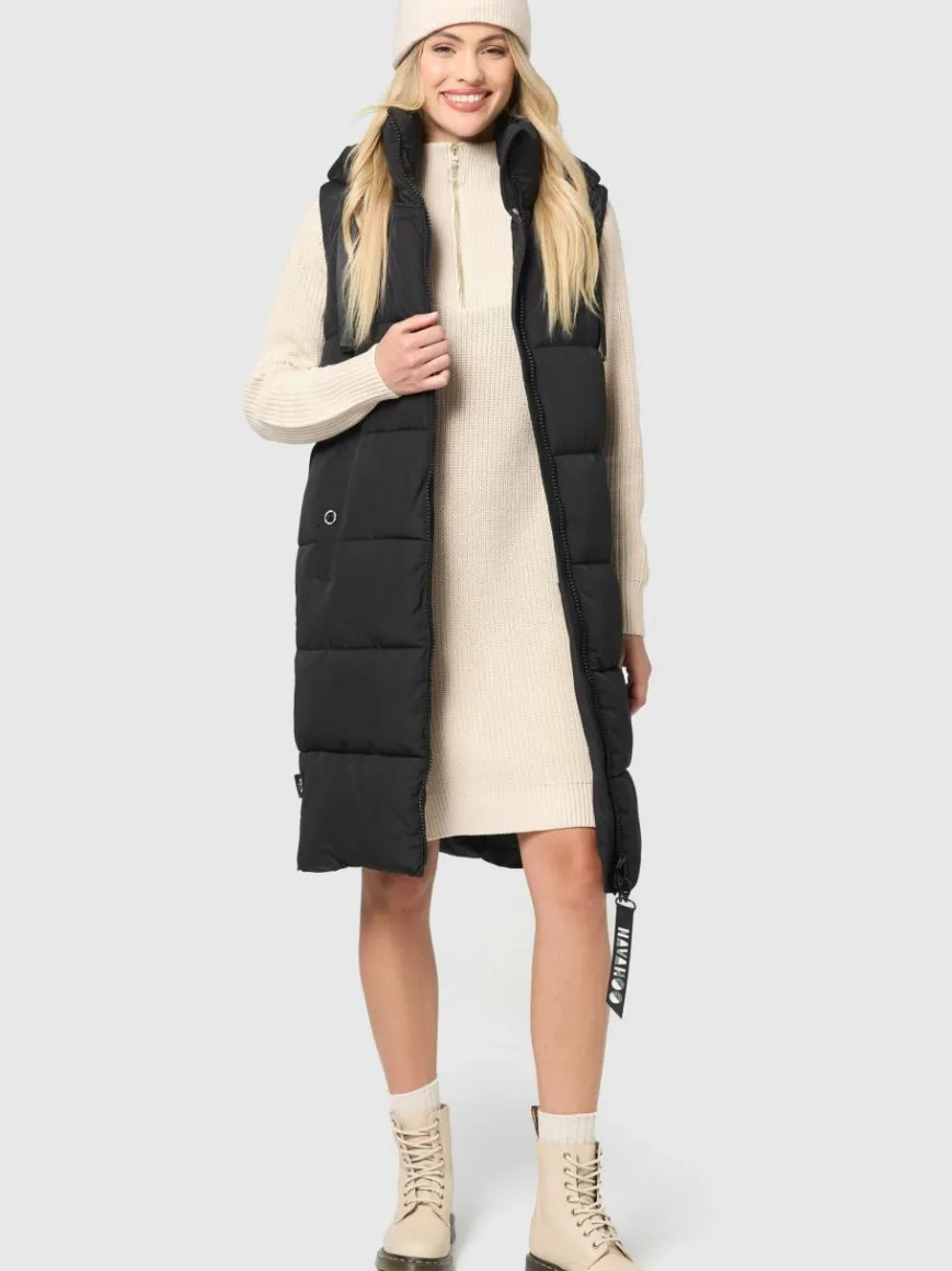 Navahoo Jacken & Westen*Damen Steppweste - Schnuffelchen schwarz uni