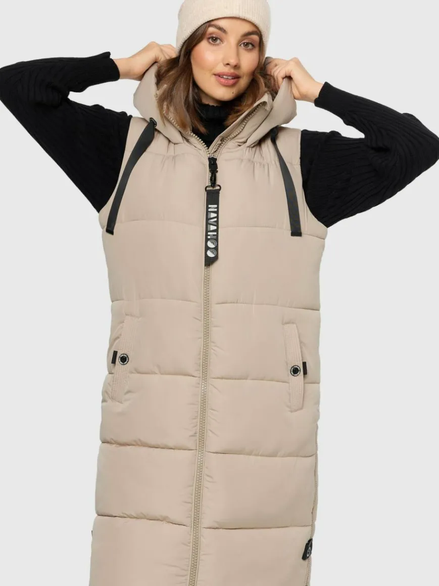 Navahoo Jacken & Westen*Damen Steppweste - Schnuffelchen taupe uni