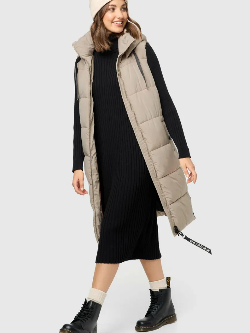 Navahoo Jacken & Westen*Damen Steppweste - Schnuffelchen taupe uni