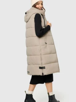 Navahoo Jacken & Westen*Damen Steppweste - Schnuffelchen taupe uni