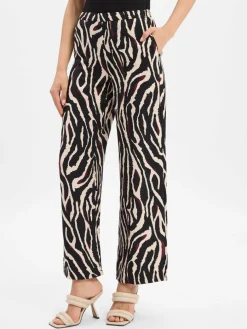 comma casual identity Hosen*Damen Stoffhose schwarz beige gemustert