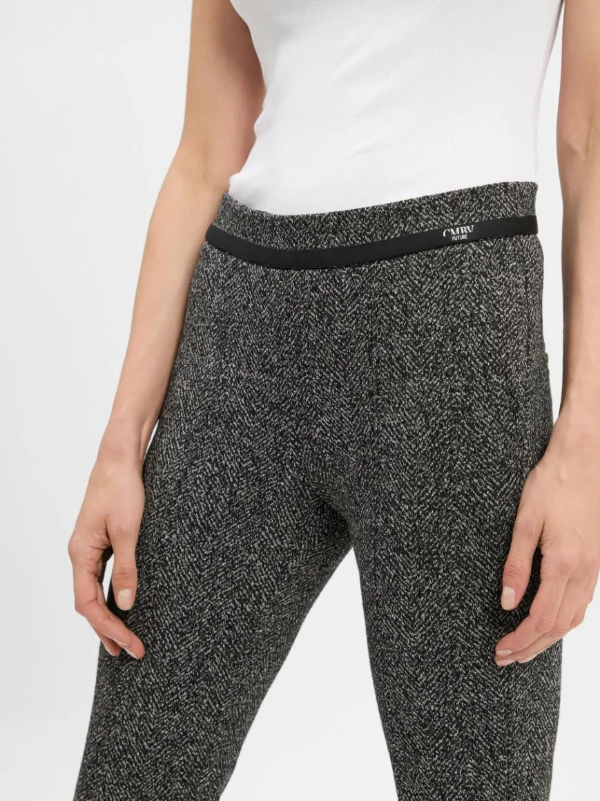 Cambio Hosen*Damen Stoffhose - Francoise schwarz weiß gemustert