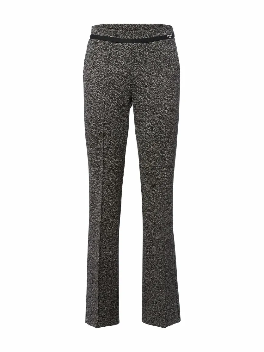 Cambio Hosen*Damen Stoffhose - Francoise schwarz weiß gemustert