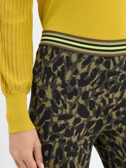 Marc Cain Sports Hosen*Damen Stoffhose - Frederica khaki schwarz gemustert