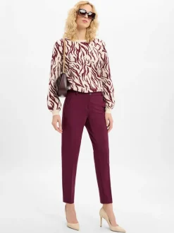 BRAX Hosen*Damen Stoffhose - Maron S aubergine uni