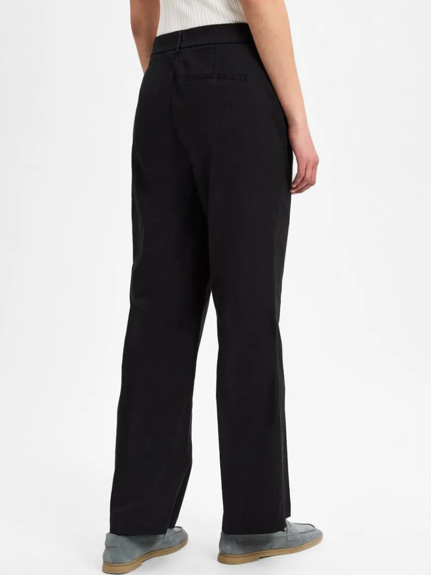 Opus Hosen*Damen Stoffhose mit Leinen-Anteil - Maiga Linen schwarz uni