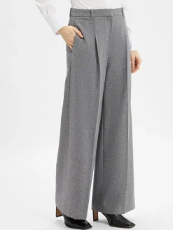 BOSS Hosen*Damen Stoffhose mit Woll-Anteil - Tiana grau hellgrau meliert