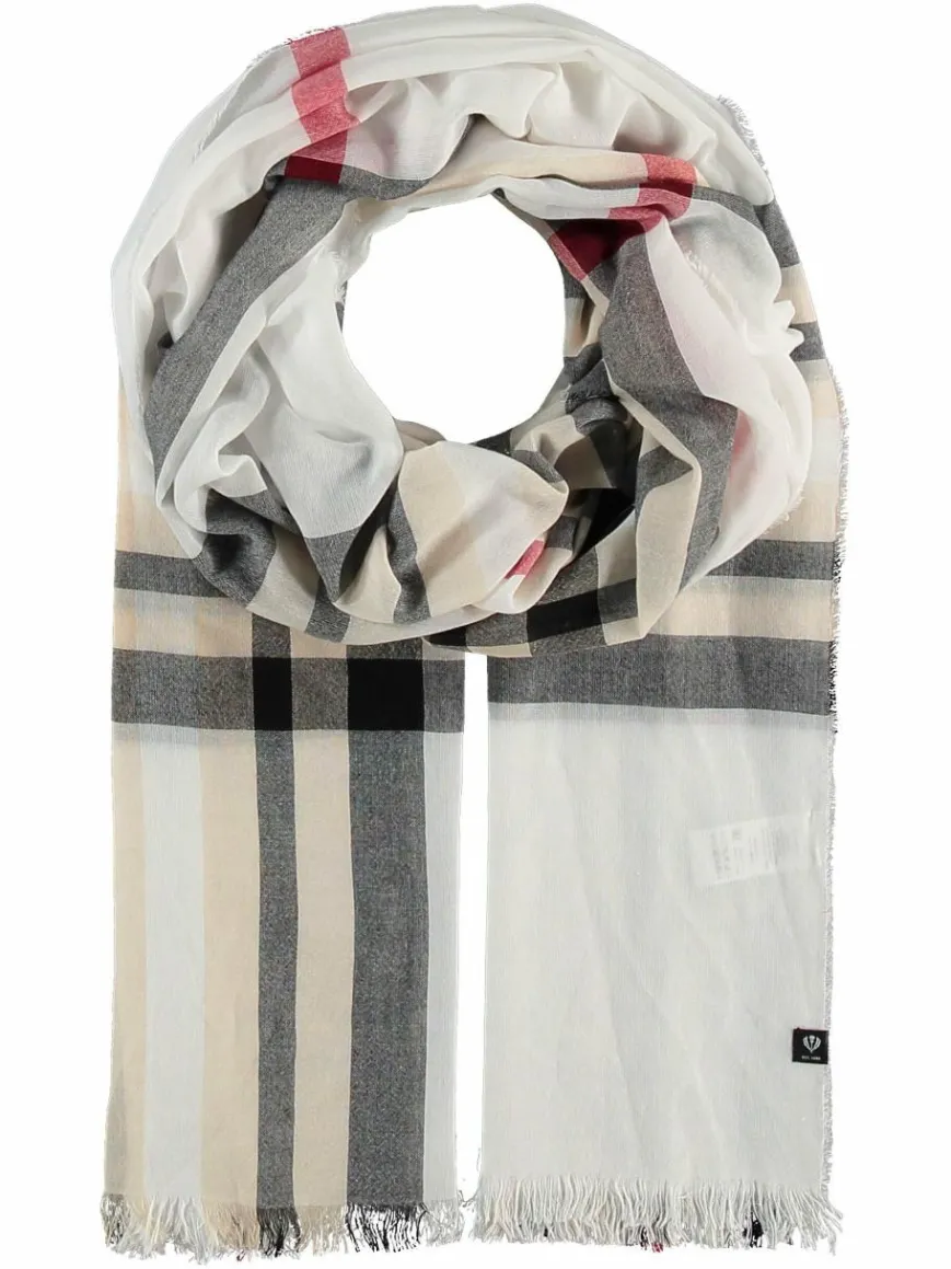 Fraas Schals & Tücher*Damen Stola weiß kariert