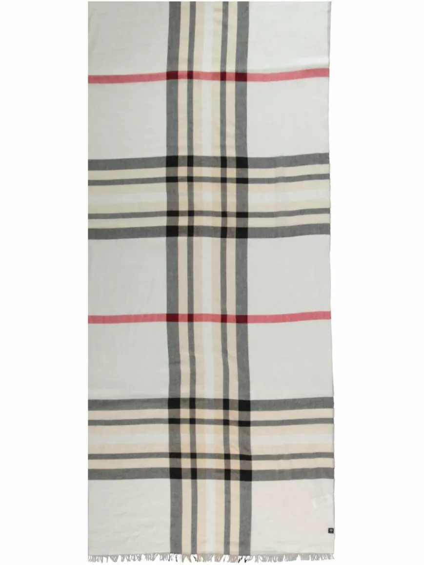 Fraas Schals & Tücher*Damen Stola weiß kariert