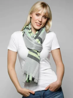 Fraas Schals & Tücher*Damen Stola silber kariert