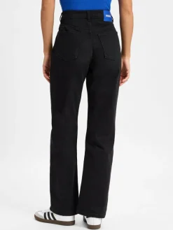 HUGO BLUE Jeans|Hosen*Damen Straight Jeans - Elyah schwarz uni