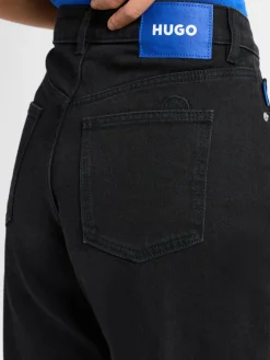 HUGO BLUE Jeans|Hosen*Damen Straight Jeans - Elyah schwarz uni