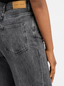 Samsøe Samsøe Jeans*Damen Straight Jeans - Rebecca anthrazit uni