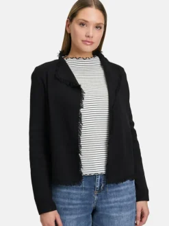 Cartoon Pullover & Strickjacken*Damen Strick-Cardigan schwarz uni