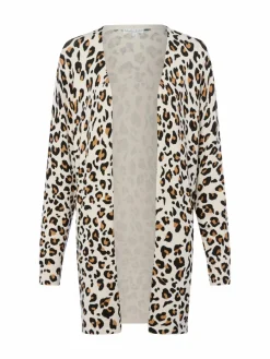 Marie Lund Pullover & Strickjacken*Damen Strickhülle ecru schwarz gemustert