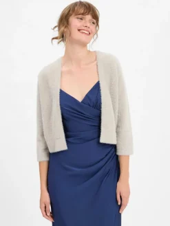 Marie Lund Blazer|Pullover & Strickjacken*Damen Strickhülle silber uni