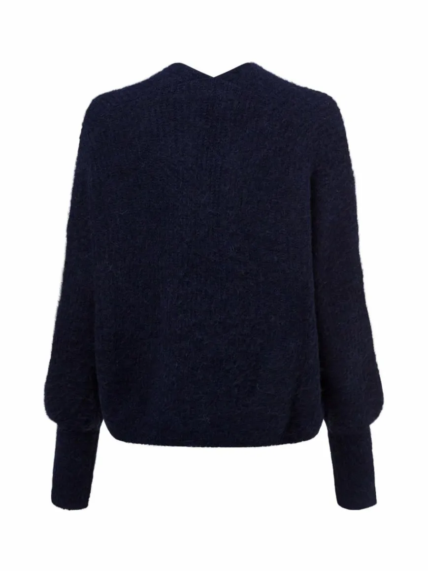 american vintage Pullover & Strickjacken*Damen Strickhülle mit Alpakaanteil - East19A marine uni