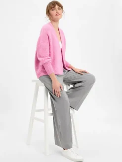 american vintage Pullover & Strickjacken*Damen Strickhülle mit Alpaka-Anteil - East rosa meliert