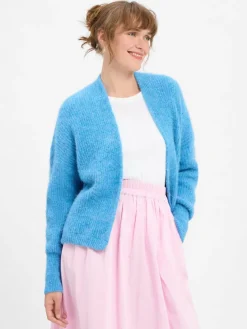 american vintage Pullover & Strickjacken*Damen Strickhülle mit Alpaka-Anteil - East blau meliert