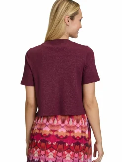 Cartoon Pullover & Strickjacken*Damen Strickjacke aubergine uni