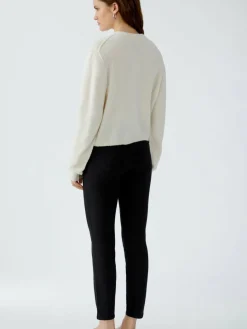 Oui Pullover & Strickjacken*Damen Strickjacke weiß uni