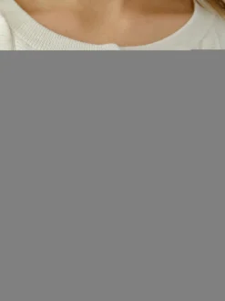 Oui Pullover & Strickjacken*Damen Strickjacke weiß uni