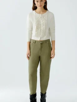 Oui Pullover & Strickjacken*Damen Strickjacke weiß uni