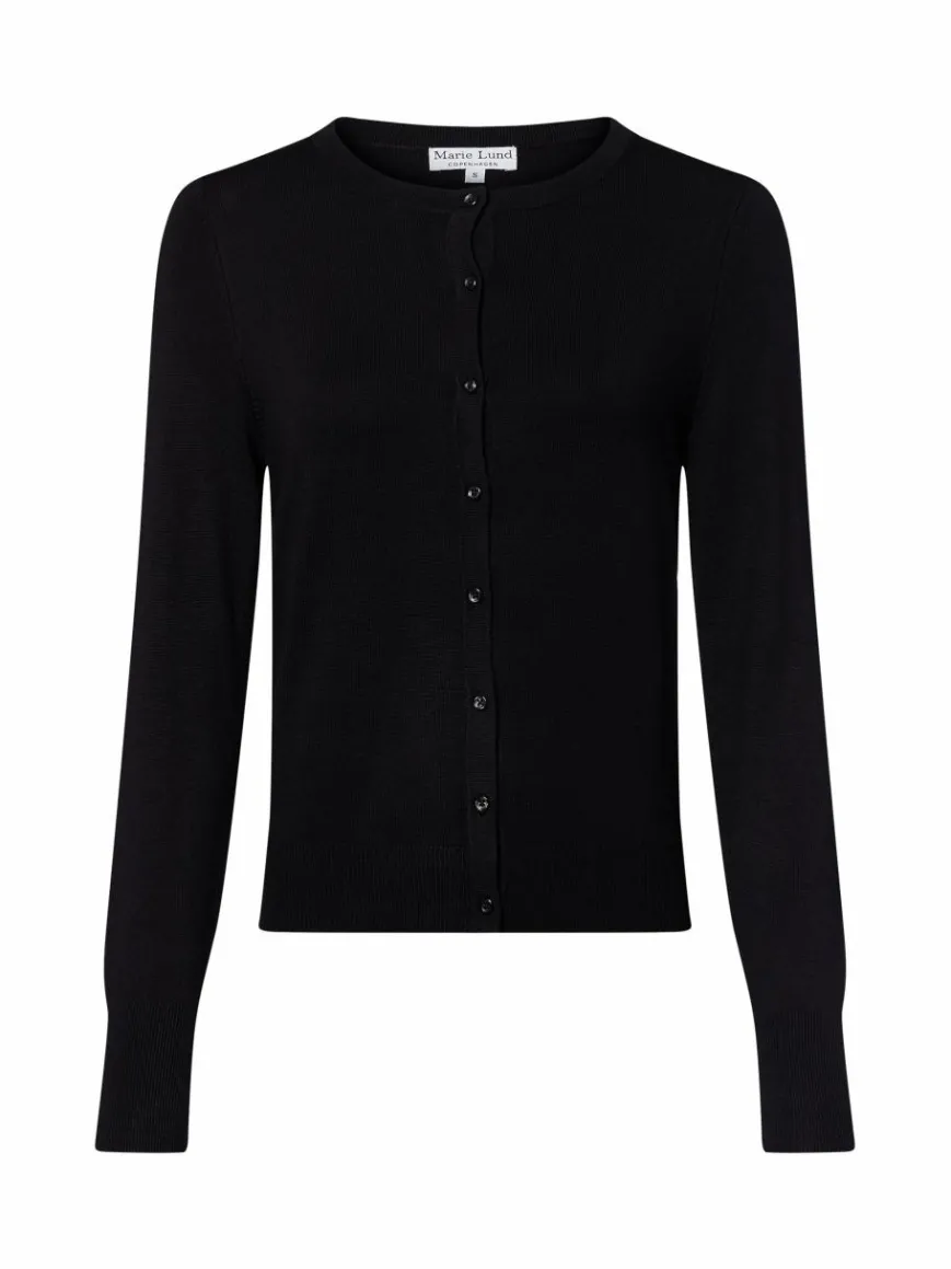 Marie Lund Pullover & Strickjacken*Damen Strickjacke schwarz uni