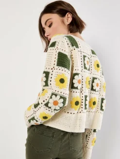 Apricot Pullover & Strickjacken*Damen Strickjacke gelb bedruckt