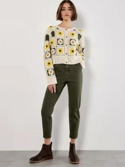 Apricot Pullover & Strickjacken*Damen Strickjacke gelb bedruckt