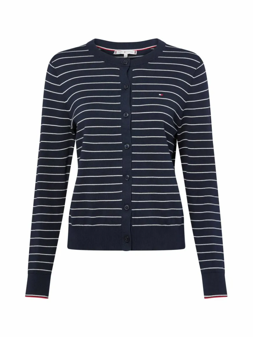 Tommy Hilfiger Pullover & Strickjacken*Damen Strickjacke marine ecru gestreift