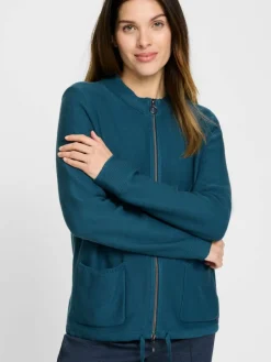 Olsen Pullover & Strickjacken*Damen Strickjacke - Henny petrol uni