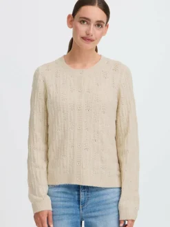 OXMO Pullover & Strickjacken*Damen Strickjacke - OXFSINVA beige uni
