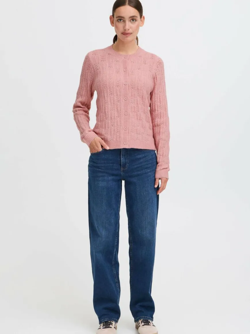 OXMO Pullover & Strickjacken*Damen Strickjacke - OXFSINVA rosa uni