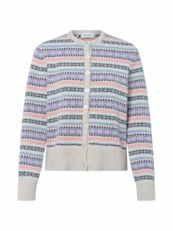 MAERZ Pullover & Strickjacken*Damen Strickjacke aus Merinowolle beige mehrfarbig gemustert