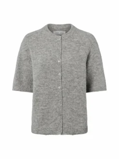 Samsøe Samsøe Pullover & Strickjacken*Damen Strickjacke mit Alpaka-Anteil - Saanoura grau meliert