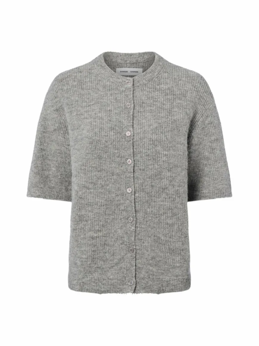 Samsøe Samsøe Pullover & Strickjacken*Damen Strickjacke mit Alpaka-Anteil - Saanoura grau meliert