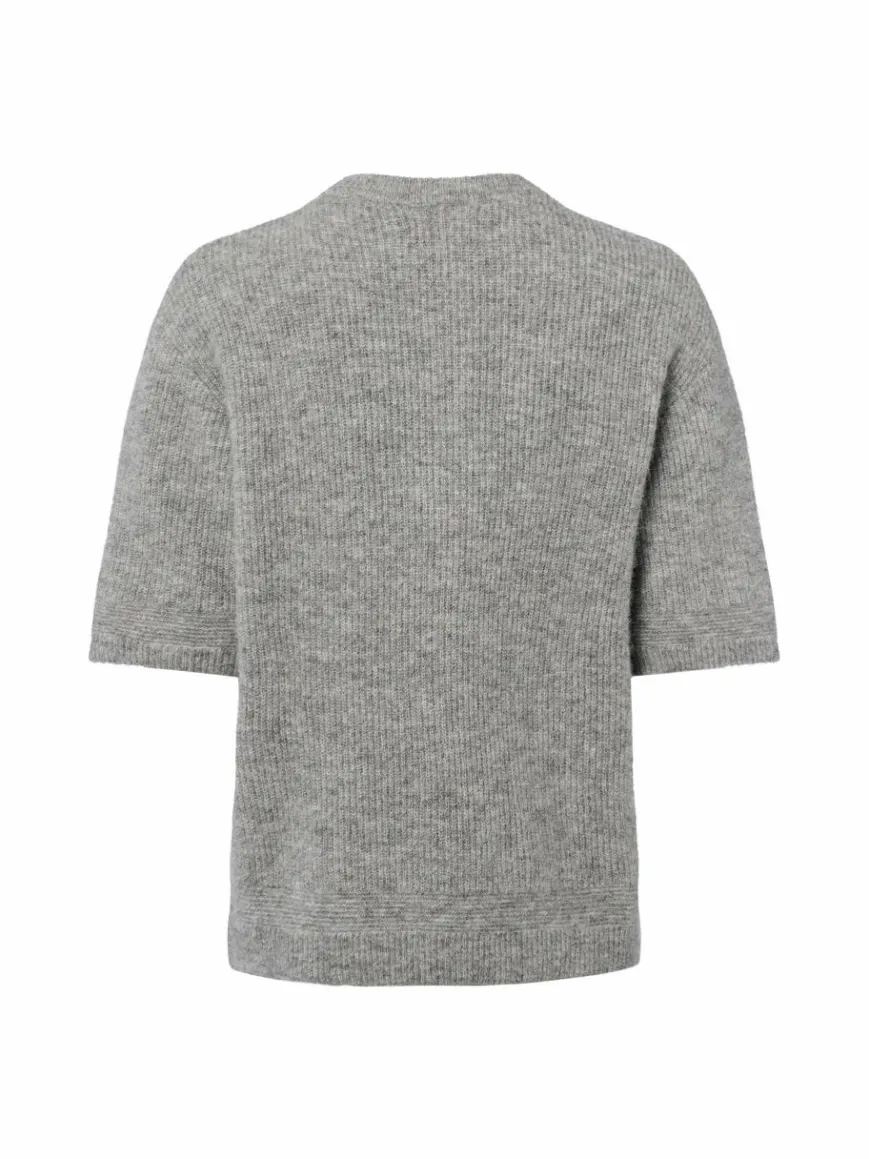 Samsøe Samsøe Pullover & Strickjacken*Damen Strickjacke mit Alpaka-Anteil - Saanoura grau meliert