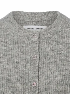 Samsøe Samsøe Pullover & Strickjacken*Damen Strickjacke mit Alpaka-Anteil - Saanoura grau meliert