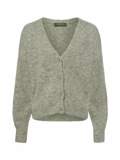 MOS MOSH Pullover & Strickjacken*Damen Strickjacke mit Alpaka-Anteil - MMThora grau uni