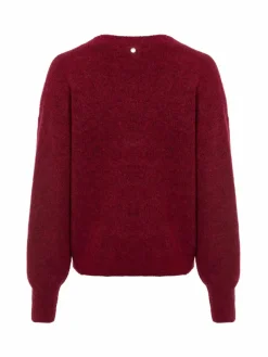 MOS MOSH Pullover & Strickjacken*Damen Strickjacke mit Alpaka-Anteil - MMThora bordeaux meliert