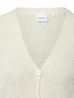 comma casual identity Pullover & Strickjacken*Damen Strickjacke mit Alpaka-Anteil ecru uni