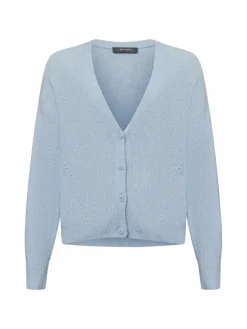 MOS MOSH Pullover & Strickjacken*Damen Strickjacke mit Alpaka-Anteil - MMThora hellblau uni