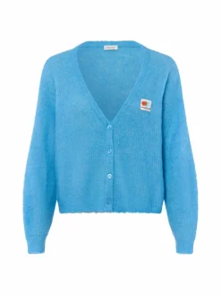 american vintage Pullover & Strickjacken*Damen Strickjacke mit Alpaka-Anteil - Nenybay blau meliert
