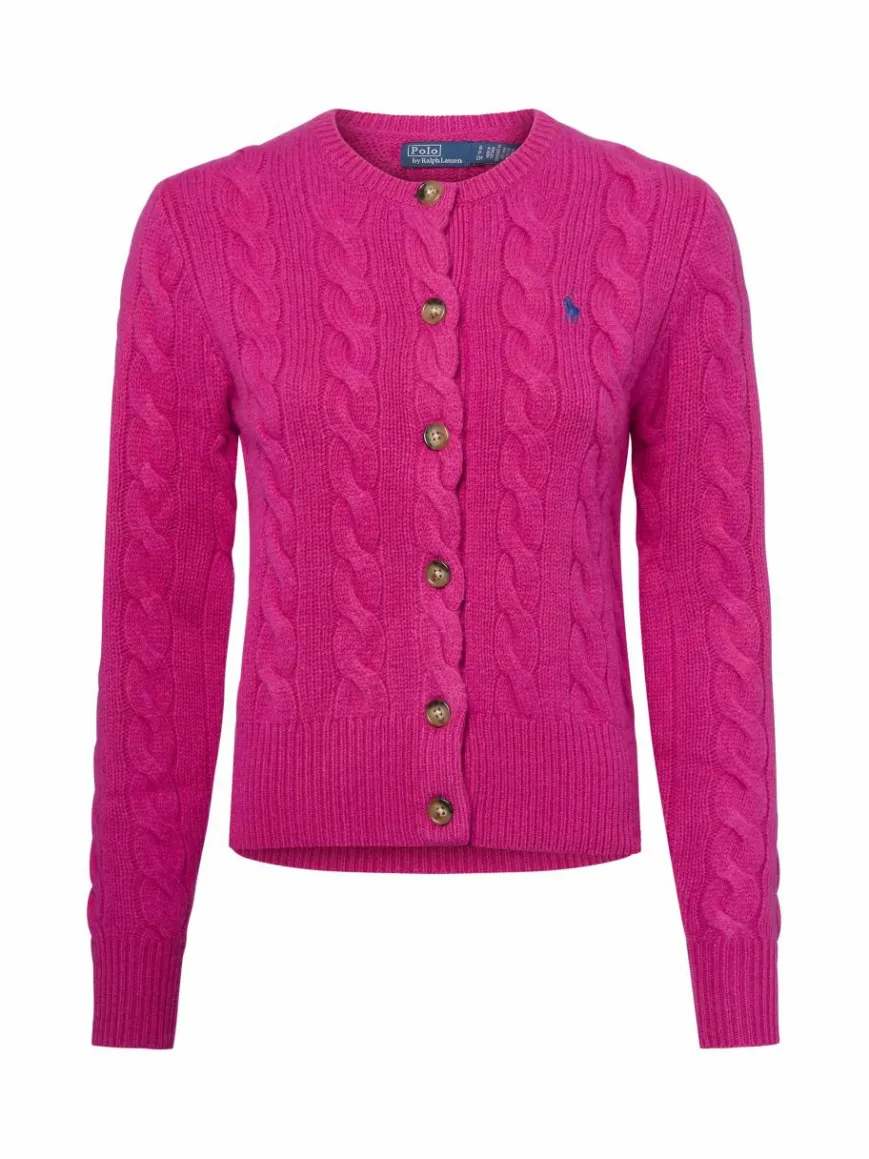 Polo Ralph Lauren Pullover & Strickjacken*Damen Strickjacke mit Cashmere-Anteil fuchsia uni