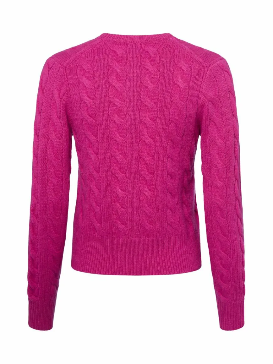 Polo Ralph Lauren Pullover & Strickjacken*Damen Strickjacke mit Cashmere-Anteil fuchsia uni